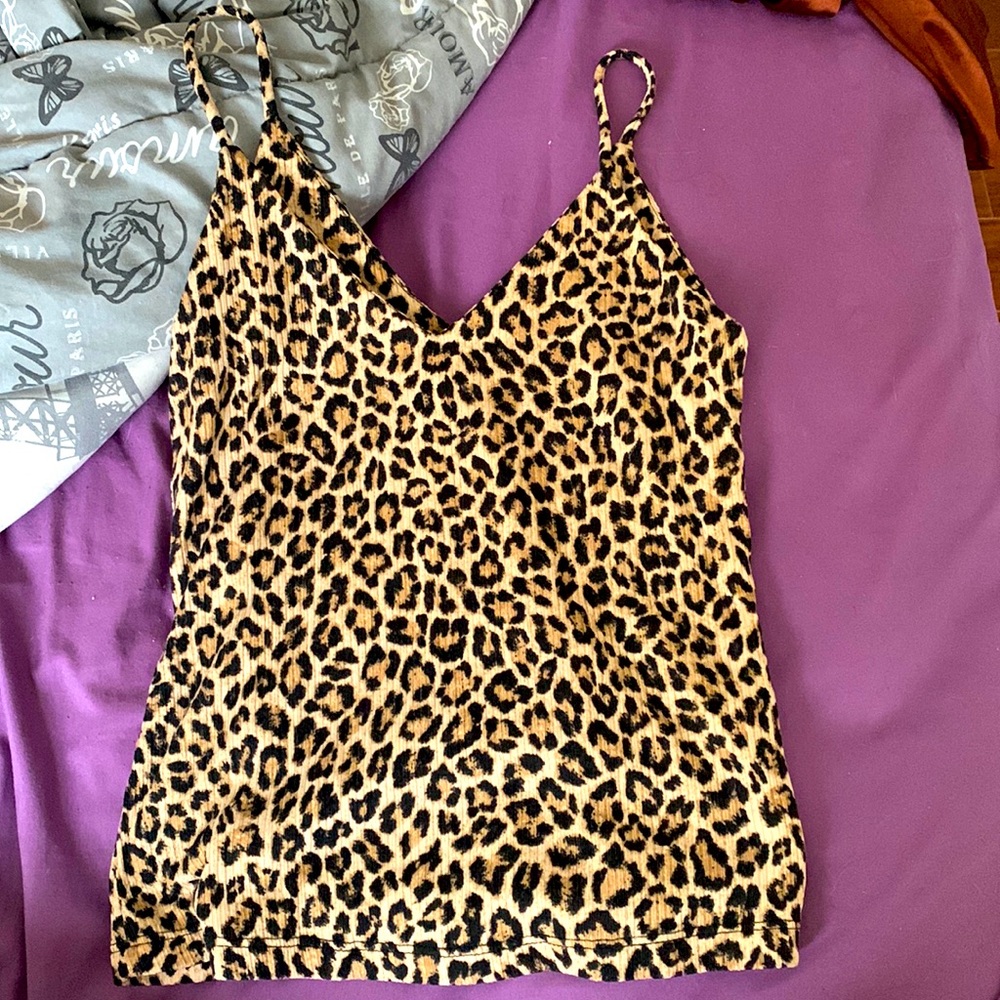 cheetah print cropped tank